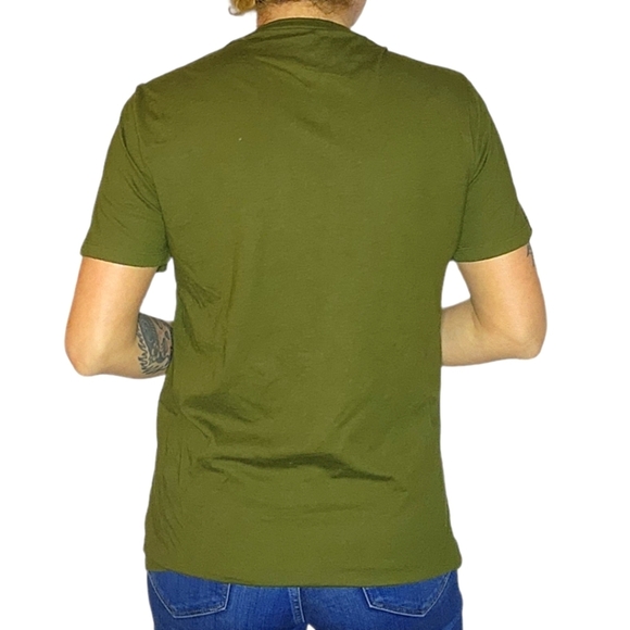 Goodfellow Standard Graphic Printed Green Short Sleeve Shirt Size Medium - Picture 2 of 4